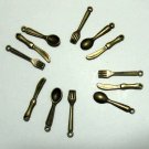 Lot of 900 Dollhouse mini Brass spoon fork toy/charm