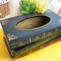 Wooden Stack Book Wood Tissue Box Holder Gift/Deco