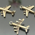 Lot of 200pcs mini Brass Airplane dollhouse miniature toy/jewelry Charm B3