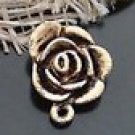 Lot of 20pcs mini Gold Rose dollhouse miniature toy/jewelry Charm