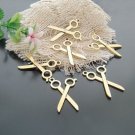 Lot of 20pcs mini Gold Siccors dollhouse miniature toy/jewelry Charm