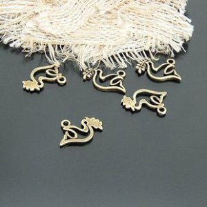 Lot of 100pcs mini Brass Peace Dove dollhouse miniature toy/jewelry Charm B1