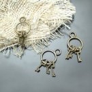 Lot of 200pcs mini Brass Keys on Ring dollhouse miniature toy/jewelry Charm CM643