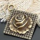 Lot of 100pcs mini brass Rose dollhouse miniature toy/jewelry Charm B12