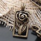 Lot of 100pcs mini brass Frame Rose dollhouse miniature toy/jewelry Charm B6