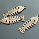 Lot of 300pcs mini Brass Fish Bone dollhouse miniature toy/jewelry Charm B1