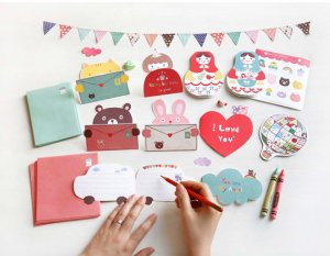 Lot of 20pcs kid Shaped mini Cartoon Postcard Greeting card
