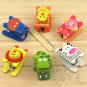 Lot of 6pcs Cartoon Animal mini Portable Desk Staple /wood