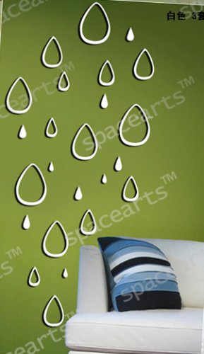 Lot of 2 Sets 3D Solid Wood Raindrop Wall Stickers/Home Decor