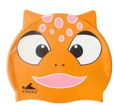 Orange Bear Kid Swimming Pool Fish Swim Silicon Fabric Cap/Bathing Cap
