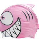 Pink Kid Swimming Pool Happy Fish shark Swim Silicon Fabric Cap/Bathing Cap