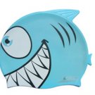 Blue Kid Swimming Pool Happy Fish shark Swim Silicon Fabric Cap/Bathing Cap