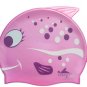 Pink Dot Kid Swimming Pool Happy Fish shark Swim Silicon Fabric Cap/Bathing Cap