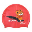 Kid Swimming Pool Happy Lion Swim Silicon Fabric Cap/Bathing Cap