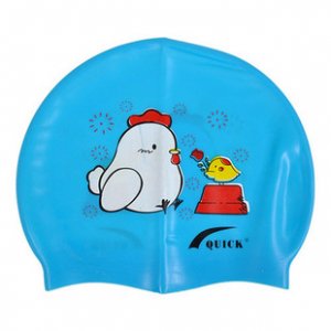 Kid Swimming Pool Chicken/Chick Swim Silicon Fabric Cap/Bathing Cap