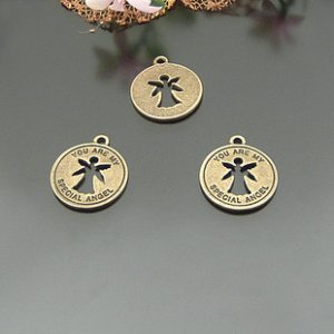 Lot of 30pcs mini Brass YOU ARE MY ANGEL dollhouse miniature toy/jewelry Charm