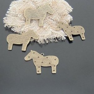 Lot of 100pcs mini Brass Star Horse dollhouse miniature toy/jewelry bracelet metal alloy Charm