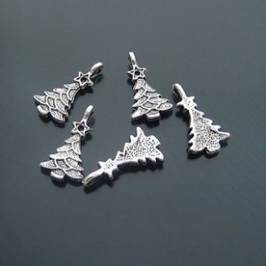 Lot of 500pcs mini Christmas Tree dollhouse miniature toy/jewelry bracelet alloy Charm B3 CM903