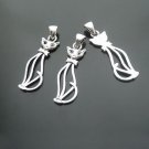 Lot of 100pcs mini Silver Elegant Cat dollhouse miniature toy/jewelry bracelet metal alloy Charm