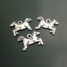 200 x mini Silver Running Horse animal dollhouse miniature toy/jewelry bracelet metal alloy Charm