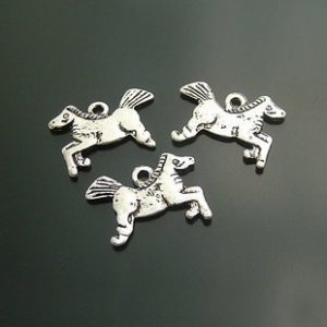 200 x mini Silver Running Horse animal dollhouse miniature toy/jewelry bracelet metal alloy Charm