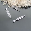 Lot of 500pcs mini Silver Feather dollhouse miniature toy/jewelry bracelet alloy Charm