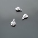 Lot of 200pcs mini Silver Ladybird dollhouse miniature toy/jewelry bracelet metal alloy Charm