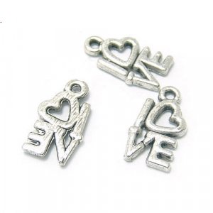 Sales 100pcs Dollhouse Miniature toy Love Letter Alloy Jewelry Charm