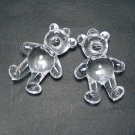 2pcs Acrylic Transparent Clear Bear Bead Finding 58 x 40mm