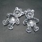 2pcs Acrylic Transparent Clear Bear Bead Finding 58 x 40mm