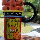 Hand Painted Cup Mug Vase Studio Dog Design