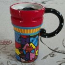 Hand Painted Cup Mug Vase Studio Dog Design B2