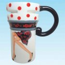 Hand Painted Cup Mug Vase Beauty Design B2