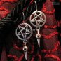Goth Inverted Pentagram & Spike Earrings Earring WGW Satanic