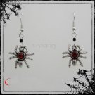 Goth Blood Red Spider Earrings - Gothic Emo Earring