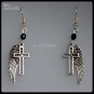 Guardian Angel Wing & Cross Earring - Goth Emo EGL