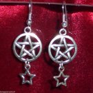 Goth Inverted Pentagram & Star Earrings Earring WGW Satanic
