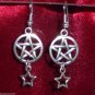 Goth Inverted Pentagram & Star Earrings Earring WGW Satanic
