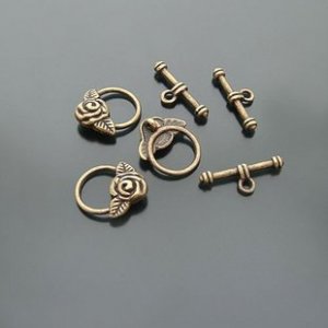 30 Sets Jewelry Repair Rose DIY Heart Clasp Toggle Finding/jewelry accessory