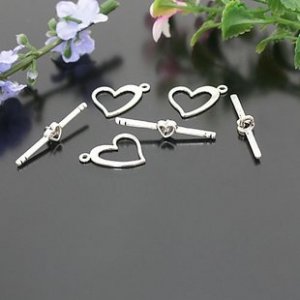 30 Sets Jewelry Repair DIY Heart Clasp Toggle Finding/jewelry accessory 14mm