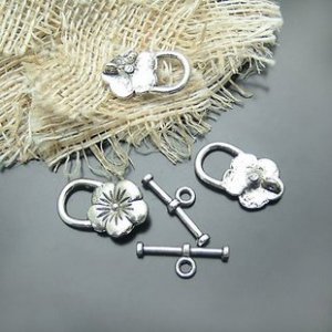 20 Sets Jewelry Repair DIY Flower Clasp Toggle Finding/jewelry accessory 21 X 13mm