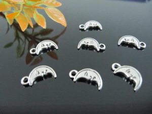 Lot of 1000pcs mini Silver Moon dollhouse miniature toy/jewelry bracelet metal alloy Charm CM720