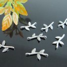 Lot of 100pcs mini Leaf Branch dollhouse miniature toy/jewelry bracelet  metal alloy Charm CM670