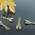 50pcs mini Spanner Wrench Tool dollhouse miniature toy/jewelry bracelet  metal alloy Charm CM864