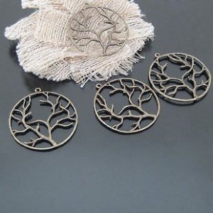 Lot of 100pcs mini Circle Tree dollhouse miniature toy/jewelry bracelet  metal alloy Charm CM899