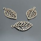 Lot of 100pcs Cutout Leaf dollhouse miniature toy/jewelry bracelet  metal alloy Charm CM692
