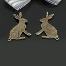 Lot of 100pcs Rabbit dollhouse miniature toy/jewelry bracelet  metal alloy Charm A1