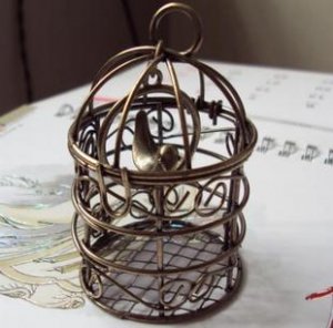 BIg Bird Cage 75 X 34MM dollhouse miniature toy/jewelry bracelet  metal alloy Charm A1