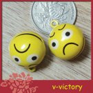 10 x Cartoon Bell Dog Pet Cat Collar Angry Icon Face 2cm