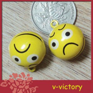 10 x Cartoon Bell Dog Pet Cat Collar Angry Icon Face 2cm